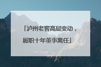 泸州老窖高层变动，履职十年董事离任