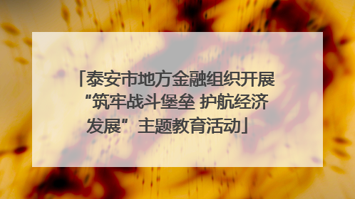 泰安市地方金融组织开展“筑牢战斗堡垒 护航经济发展”主题教育活动