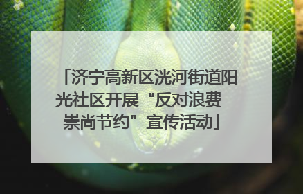 济宁高新区洸河街道阳光社区开展“反对浪费 崇尚节约”宣传活动