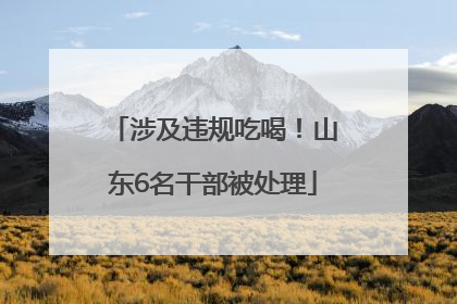 涉及违规吃喝！山东6名干部被处理