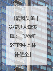 清风头条｜桑植县人潮溪镇：“迟到”5年的生态林补偿金