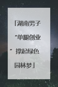 湖南男子“单腿创业”撑起绿色园林梦