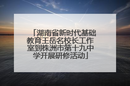 湖南省新时代基础教育王岳名校长工作室到株洲市第十九中学开展研修活动