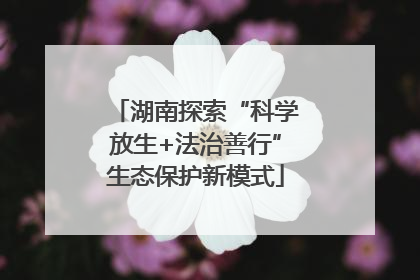 湖南探索“科学放生+法治善行”生态保护新模式