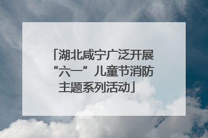 湖北咸宁广泛开展“六一”儿童节消防主题系列活动