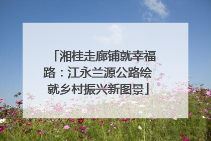 湘桂走廊铺就幸福路：江永兰源公路绘就乡村振兴新图景