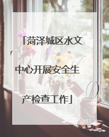 菏泽城区水文中心开展安全生产检查工作