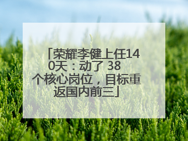 荣耀李健上任140天：动了 38 个核心岗位，目标重返国内前三