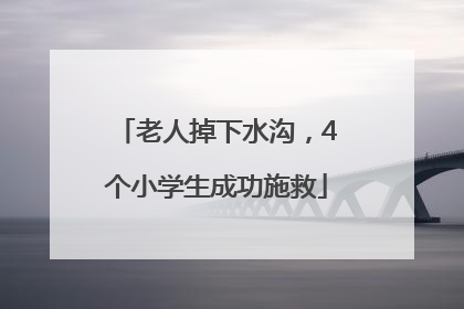老人掉下水沟，4个小学生成功施救