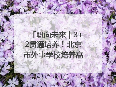 职向未来｜3+2贯通培养！北京市外事学校培养高端服务人才