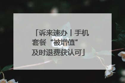 诉来速办丨手机套餐“被增值” 及时退费获认可