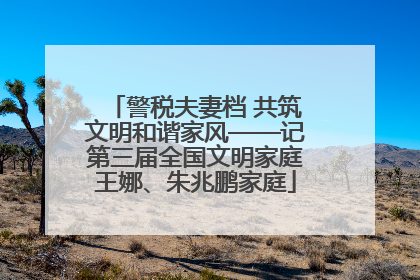 警税夫妻档 共筑文明和谐家风——记第三届全国文明家庭王娜、朱兆鹏家庭