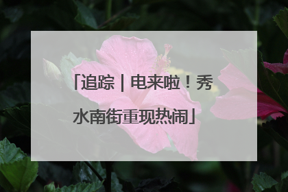 追踪｜电来啦！秀水南街重现热闹