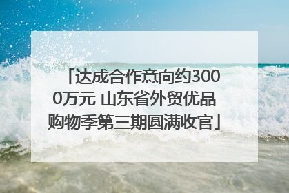 达成合作意向约3000万元 山东省外贸优品购物季第三期圆满收官