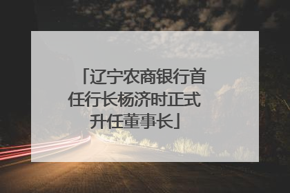 辽宁农商银行首任行长杨济时正式升任董事长