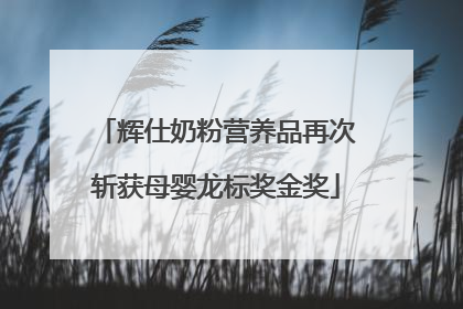 辉仕奶粉营养品再次斩获母婴龙标奖金奖