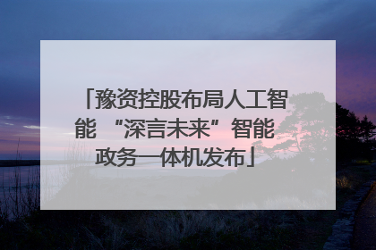 豫资控股布局人工智能 “深言未来”智能政务一体机发布