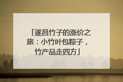 遂昌竹子的涨价之旅：小竹叶包粽子，竹产品走四方