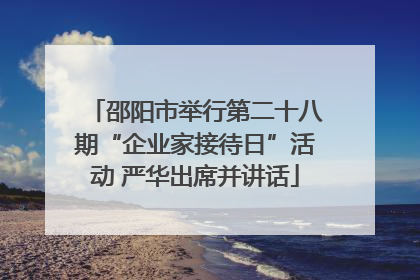 邵阳市举行第二十八期“企业家接待日”活动 严华出席并讲话