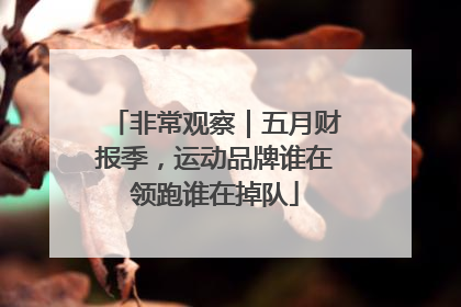非常观察｜五月财报季，运动品牌谁在领跑谁在掉队