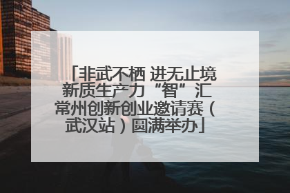 非武不栖 进无止境 新质生产力“智”汇常州创新创业邀请赛（武汉站）圆满举办
