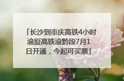 长沙到重庆高铁4小时 渝厦高铁渝黔段7月1日开通，今起可买票