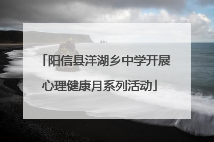 阳信县洋湖乡中学开展心理健康月系列活动