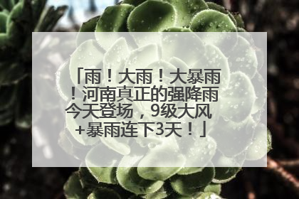 雨！大雨！大暴雨！河南真正的强降雨今天登场，9级大风+暴雨连下3天！