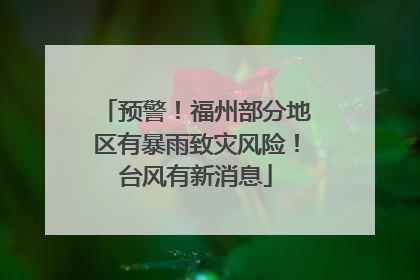 预警！福州部分地区有暴雨致灾风险！台风有新消息