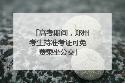 高考期间，郑州考生持准考证可免费乘坐公交