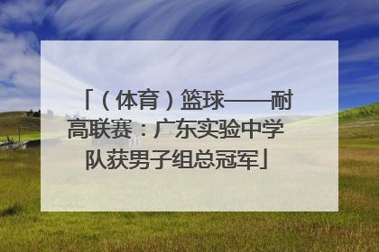 （体育）篮球——耐高联赛：广东实验中学队获男子组总冠军