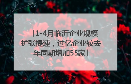 1-4月临沂企业规模扩张提速，过亿企业较去年同期增加55家