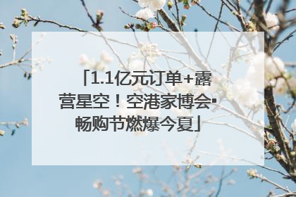 1.1亿元订单+露营星空！空港家博会▪畅购节燃爆今夏