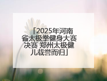 2025年河南省太极拳健身大赛决赛 郑州太极健儿载誉而归