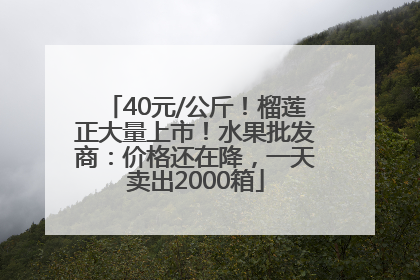 40元/公斤！榴莲正大量上市！水果批发商：价格还在降，一天卖出2000箱