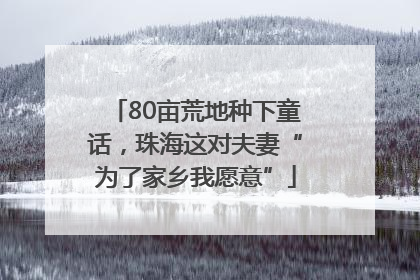 80亩荒地种下童话，珠海这对夫妻“为了家乡我愿意”