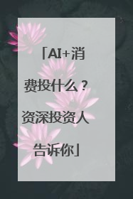 AI+消费投什么？资深投资人告诉你